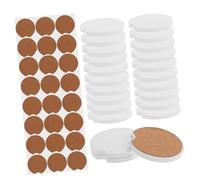 Didiseaon 24 pièces Lot de sous-Verres Céramique Vierges pour Porte-gobelet Voiture Résistants et Personnalisables Accessoires Intérieurs pour Décoration DIY