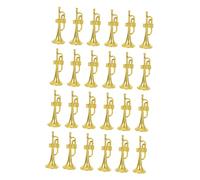 Didiseaon 24 pièces Mini Trompette Décorative Dorée Modèle et Réaliste pour Accessoires Maison Miniature DIY Ornement Instrument de Musique pour Garçon Fille et Décoration de Maison de
