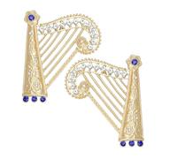 Didiseaon 2pcs Épinglette Harpe en Alliage Or Scintillants, Élégantes pour Femmes, Accessoires Polyvalents pour Événements Formels et Paquet