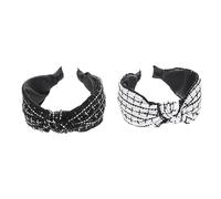 Didiseaon 2pièces Bandeaux De Lavage Visage Antidérapants Élégants Pour Femmes Serre-tête Non Glissant Hoops De Cheveux Chic Noir Et Blanc