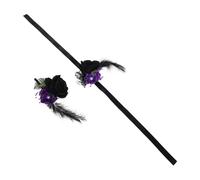 Didiseaon 2pièces Bracelet De Corsage Fleur Artificielle Noire Lot Pour Mariage Et Événements Spéciaux Accessoire De Poignet Vintage