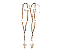 Didiseaon 2pièces Collier Perles de Bois avec Pendentif Croix Chapelet Naturel pour Femme Bijou de Dévotion pour Prière et Baptême