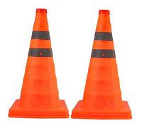 Didiseaon 2Pièces Cônes de Signalisation Rétractables Cônes de Trafic Pliables PP Imperméable pour Sécurité Routière et Entraînement Sportif Marqueurs Extensibles Orange