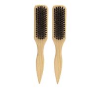 Didiseaon 2pièces Kit Brosses à Barbe Poils De Sanglier Peigne à Barbe Pour Hommes Entretien Moustache Soin Nettoyage Brosse Bois