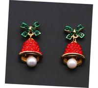 Didiseaon 2pièces Lot de Boucles Oreilles Pendantes Clochette Bijoux Strass pour Fêtes et Célébrations Saisonnières Accessoires de Noël
