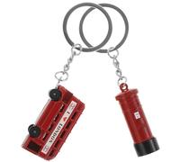 Didiseaon 2pièces Porte-clés Style Anglais Alliage Résistant Bus Rouge et Boîte aux Lettres Londres Souvenirs Cadeau Départ Voyage