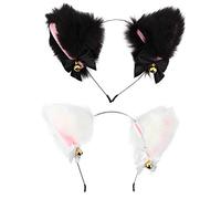 Didiseaon 2pièces Serre-tête Oreilles De Chat Décoratif Pour Fêtes Et Festivals Bandeau Élégant Pour Cosplay Noir Et Blanc
