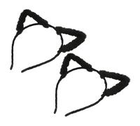 Didiseaon 2pièces Serre-tête Oreilles De Chat Noires Doux Mignon Design Coréen Pour Halloween Fêtes Costumées Cosplay