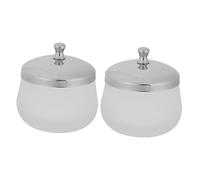 Didiseaon 2pièces Verre Cristal Mat Plat Mixeur Liquide Acrylique Pour Manucure Ongles Récipient Nail Art Pour Mélange Poudre Et Gel