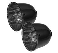 Didiseaon 2set Abat-Jour de Lampe Chauffante en Aluminium Noir pour Élevage de Volailles et Chiens, Protection Anti-brûlure Installation Facile pour Usage en Ferme