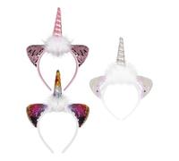 Didiseaon 3 Pièces Bandeau jouets rubans de cheveux groupe de cheveux de fête bande de cheveux Escoueurs des cheveux the band bandes fete coiffe de cosplay décor de cheveux lumineux la plume