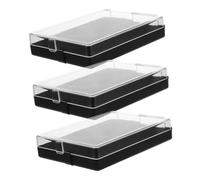 Didiseaon 3 Pièces Boîte de Rangement pour Médailles Coffret Présentation Badges avec Couvercle Transparent Écrin Collection Broches et Bracelets Ouverture Verticale Base Noire Élégante