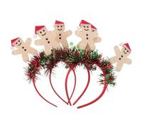 Didiseaon 3 Pièces Christmas Gingerbread Headbands Family Friendly Xmas Hair Accessories Lightweight Party Supplies For Adults Holiday Celebrations