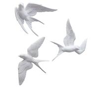 Didiseaon 3 pièces Décoration Murale Oiseaux Résine Résistante à Eau Simulation Réaliste Hirondelles Légères à Suspendre Lot pour Salon et Entrée Installation Rapide et Facile