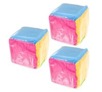 Didiseaon 3 Pièces Dés Peluche avec Poches Transparentes Cubes Souples pour Cartes Jeux Éducatifs Interactifs et Développement Mathématique Garçon Fille