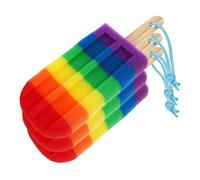 Didiseaon 3 pièces Éponge de Bain Colorée Forme Unique Exfoliante Douce Corps pour Hommes Femmes Portable