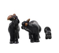 Didiseaon 3 pièces Figurines Miniatures de Moutons Noirs et Agneaux Réalistes Résine Modèles Décoratifs pour Paysages Micro Accessoires de Ferme Miniature