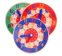 Didiseaon 3 pièces Horloge Éducative Bois pour Apprendre Heure Aux Garçon Fille Pédagogique de Cognition du pour Garçon et Fille Apprentissage Ludique de Heure pour Tout-Petits