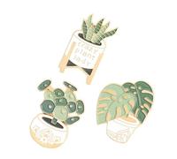 Didiseaon 3 pièces Lot de Broches Cartoon Potted Plant Alliage Broches Stylées pour Vêtements Sacs et Décoration Accessoires Pin Botaniques pour Fête et Usage Quotidien