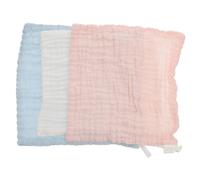 Didiseaon 3 pièces Lot de Langes Mousseline Coton Garçon Fille Doux et Absorbants Serviettes Visage Salive pour Fille Carrés Multifonctions Respirants Rose Bleu Blanc