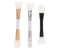 Didiseaon 3 pièces Lot de Outils Visage Dual-end Silicone et Fibres Légères Pinceaux DIY Masque Facial Applicateurs Pratiques pour Soins Peau Assortiment Couleurs