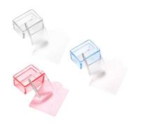Didiseaon 3 pièces Manicure Stampers Kit de Tampons à Ongles Transparents pour Salon et DIY Accessoires French Nail Art Durables et Pratiques Rose Bleu Transparent