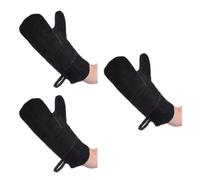 Didiseaon 3 Pièces Moufles de Barbecue en Cuir de Vache Résistants à | Doublure Coton, Protection les Étincelles, Couture Renforcée, pour Poêles, Plaques et Travaux