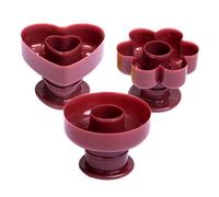 Didiseaon 3 pièces Moules à Donuts Pâtisserie Forme Ronde Fleur Cœur pour Biscuits Gâteaux DIY Dessert Familial Agréable