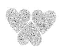 Didiseaon 3 pièces Patch Thermocollant Forme Cœur avec Strass Argenté Lot de Décor DIY pour Vêtements Chaussures Chapeaux et Sacs Autocollant Résistant avec Finition Scintillante