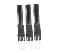 Didiseaon 3 Pièces peigne à dents peigne de coupe de cheveux antistatique à queue de rat outil de coiffure wavy hair fibre de carbone fibre carbone outils de cheveux Black