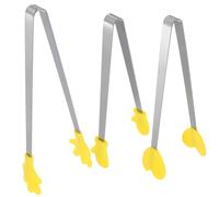 Didiseaon 3 pièces Pince à Glace Mini Silicone Antidérapante et Inoxydable Pinces Alimentaires Résistantes pour Salade et Buffet Set de Accessoires Portables et