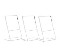 Didiseaon 3 pièces Présentoir Menu Acrylique Transparent Support de Bureau Incliné pour Affichage de Flyers Cartes et Photos Stand et Portable pour Restaurant et Bureau