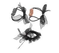 Didiseaon 3 Pièces Ribbon Bow Hair Ties With Sparkly Rhinestones Elastic Ponytail Holders For Women Gentle Hair And Stylish Accessories