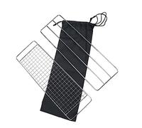 Didiseaon 3 pièces Set de Barbecue Acier Inoxydable Antirouille Résistantes Chaleur Filet BBQ pour Poisson Viande Légumes Accessoires Camping avec de Transport Noir
