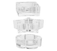 Didiseaon 3 Pièces Set de Coupelles Verre pour Ongles Palette de Mélange Gel Polish Nettoyage Pinceaux et Rangement Liquide Formes Étoile Pétale et Glaçon pour Salon et Usage Domestique