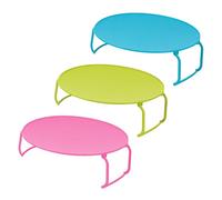 Didiseaon 3 pièces Set de Supports Pliables pour Cuisson Vapeur Au Micro Ondes Étagères Empilables Multifonctions pour Plats de Four et Rangement Support Isolant pour Couleur Aléatoire