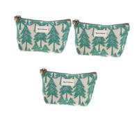 Didiseaon 3 Pièces Trousse de Toilette brodée Mini Trousse de Maquillage Portefeuille de Poche de Rangement Pochette Rangement Petit délicat Organisateur de Collier Lin en Coton