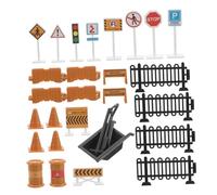 Didiseaon 30 pièces Set de Panneaux Routiers pour Garçon Fille Modèles Colorés et Sécurisés Apprentissage des Règles de Circulation Compatible avec Autres Jouets Favorise Jeu Interactif et