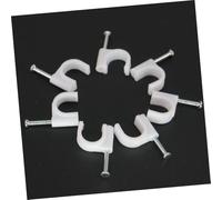 Didiseaon 300 pièces Clips Plastique pour Câbles Fixation Résistante avec Clous Renforcés Organisateur de Câblage Électrique Ethernet Tv et Haut Parleurs Lot de Blanc