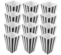 Didiseaon 36 pièces Boîtes Popcorn Rayées Papier Noir et Blanc Conteneurs Snack Réutilisables pour Fête Boîtes Gouter pour Popcorn Bonbons et Collations Emballage Snack Party Adorable