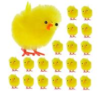 Didiseaon 36 pièces Mini Ornements Poule Peluche Figurines Poussin Plastique Réalistes Décorations Imperméables pour Maison Jardin et Fête de Pâques