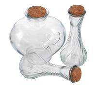 Didiseaon 3pièces Bocaux Verre Forme De Cœur Flacons Vides avec Bouchons Liège pour Mariage Souvenir Récipients Décoratifs
