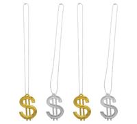 Didiseaon 4 Colliers de Fête pour Garçon et Filles, Collier Bling-bling Signe en Plastique, Bijoux Fantaisie, Accessoire de Déguisement pour Célébrations et Carnavals, Jeu Interactif