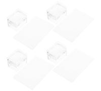 Didiseaon 4 Ensembles Tampon en Silicone pour Nail Art, Gabarit de Plaque à Estamper Carré Transparent en Plastique et Silicone, Grattoir, pour Salon et Diy, Artistes et Passionnés D'ongles