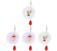 Didiseaon 4 Paires Boucles Oreilles de Noël Décorations Oreilles Festives Fermoirs Pendantes de Noël