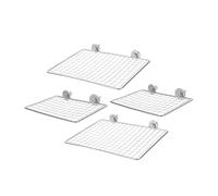 Didiseaon 4 Pièces Accessoires pour Oiseaux Acier Inoxydable Plateformes Stables pour Perroquets et Perruches Supports Multifonctions pour Cages Oiseaux et Rongeurs Stations de Repos et Jeu