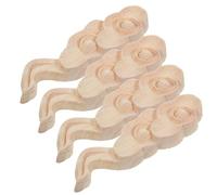 Didiseaon 4 Pièces Appliques Décoratives en Bois Sculpté Forme Nuage pour Portes D'armoires et Murs en Bois ou Plâtre, Installation Facile, Finition Soignée Style Chinois Classique