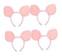 Didiseaon 4 Pièces Bandeau cochon animaux vêtements accessoires de cheveux pour femmes bandeaux mignons oreille animal Positionner accessoires pour cheveux aux femmes décorer chiffon rose