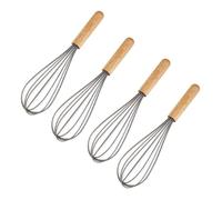 Didiseaon 4 pièces Batteur Œufs à Main avec Manche Spiral Ergonomique Antidérapant pour Émulsionner Sauces Pâtes et Boissons