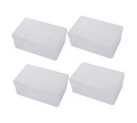 Didiseaon 4 pièces Boîte de Rangement Rectangulaire Transparente pour Coton Démaquillant de Organisateur Cosmétique Pratique et Élégant pour Salle de Bain et Coiffeuse